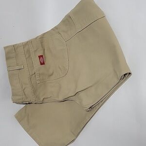Dickies, Vtg, Men's Heavy-Duty Carpenter Pants, 38x32, Natural Canvas Khaki.